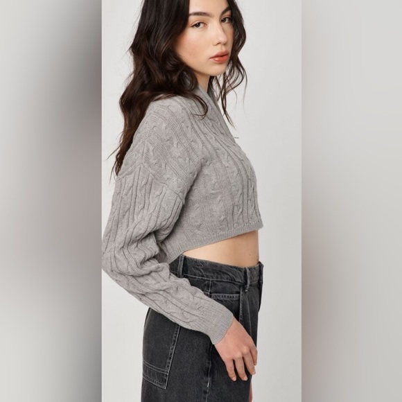 Garage Sweaters - Garage Sierra Half Zip Sweater in Grey